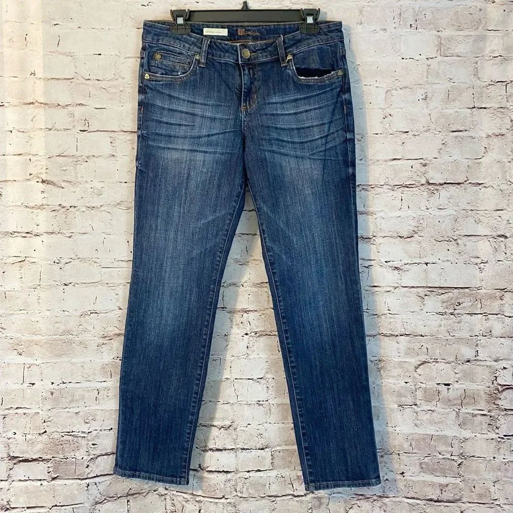 Kut from the Kloth Women's Dark Wash Blue Catherine Boyfriend Jeans Sz 8